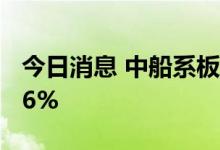 今日消息 中船系板块异动拉升 中国船舶涨超6%