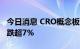 今日消息 CRO概念板块午后继续走低 美迪西跌超7%