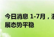 今日消息 1-7月，浙江互联网行业经济整体发展态势平稳