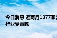 今日消息 近两月1377家公司获机构调研，医药生物等三大行业受青睐