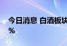 今日消息 白酒板块震荡走低 贵州茅台跌近2%