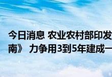 今日消息 农业农村部印发《农业现代化示范区数字化建设指南》 力争用3到5年建成一批智慧农业先行样板