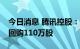 今日消息 腾讯控股：今日耗资约3.51亿港元回购110万股