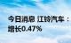 今日消息 江铃汽车：8月销量23297辆 同比增长0.47%