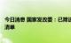 今日消息 国家发改委：已筛选形成了今年新的一批准备项目清单