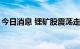 今日消息 锂矿股震荡走强，中矿资源涨超8%