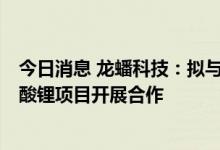 今日消息 龙蟠科技：拟与宁德时代子公司等就年产3万吨碳酸锂项目开展合作