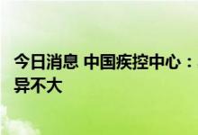 今日消息 中国疾控中心：奥密克戎变异株进化分支总体上差异不大