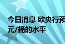 今日消息 欧央行预测2022年油价在105.4美元/桶的水平