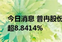 今日消息 普冉股份：多名股东拟合计减持不超8.8414%