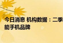 今日消息 机构数据：二季度vivo首次成为全球第三大高端智能手机品牌