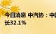 今日消息 中汽协：中国8月份汽车销量同比增长32.1%