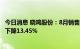 今日消息 晓鸣股份：8月销售鸡产品收入4591.74万元  同比下降13.45%