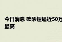 今日消息 碳酸锂逼近50万元/吨 能源金属、电池行业景气度最高