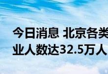 今日消息 北京各类孵化机构超500家 带动就业人数达32.5万人