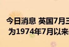 今日消息 英国7月三个月ILO失业率录得3.6% 为1974年7月以来新低