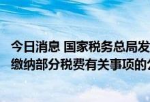 今日消息 国家税务总局发布关于制造业中小微企业继续延缓缴纳部分税费有关事项的公告