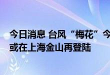 今日消息 台风“梅花”今天傍晚前后在浙江象山附近登陆，或在上海金山再登陆