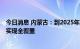 今日消息 内蒙古：到2025年旗县办中医 蒙医医疗机构基本实现全覆盖