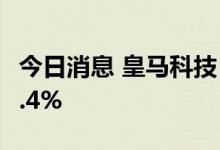 今日消息 皇马科技：股东多银多拟减持不超1.4%