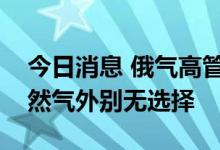 今日消息 俄气高管：欧洲除俄罗斯的管道天然气外别无选择