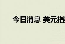 今日消息 美元指数DXY短线走低15点