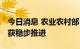 今日消息 农业农村部：我国秋粮陆续成熟 收获稳步推进