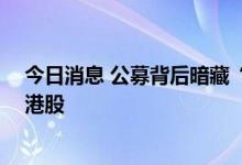 今日消息 公募背后暗藏“私募买手” 高毅、迎水投资青睐港股