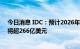 今日消息 IDC：预计2026年中国人工智能市场IT支出规模将超266亿美元