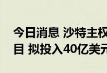 今日消息 沙特主权财富基金瞄准印度投资项目 拟投入40亿美元