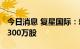 今日消息 复星国际：耗资约1504万港元回购300万股