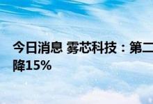 今日消息 雾芯科技：第二季度销售额3.335亿美元，同比下降15%