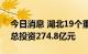 今日消息 湖北19个重大水利项目集中开工, 总投资274.8亿元