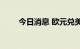 今日消息 欧元兑美元触及两周低点