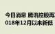 今日消息 腾讯控股再次跌破290港元，续刷2018年12月以来新低