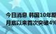 今日消息 韩国10年期国债收益率自2012年3月底以来首次突破4%