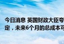 今日消息 英国财政大臣夸滕：能源计划的估计成本特别不确定，未来6个月的总成本可能为600亿英镑