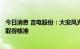 今日消息 吉电股份：大安风光制绿氢合成氨一体化示范项目取得核准