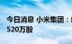 今日消息 小米集团：耗资约4927万港元回购520万股