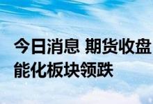 今日消息 期货收盘：国内期货收盘普遍下跌，能化板块领跌