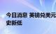 今日消息 英镑兑美元跌幅扩大至4.5%  创历史新低