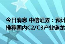 今日消息 中信证券：预计乙烷裂解价差有望持续回升  重点推荐国内C2/C3产业链龙头