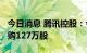 今日消息 腾讯控股：今日耗资约3.5亿港元回购127万股