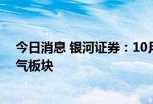 今日消息 银河证券：10月建议战略性布局高端制造等高景气板块