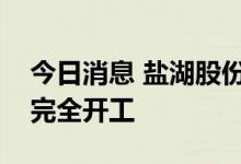 今日消息 盐湖股份：目前盐湖小镇项目尚未完全开工