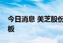 今日消息 美芝股份午后直线跳水上演“天地板