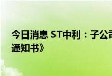 今日消息 ST中利：子公司收到分布式光伏发电项目《中标通知书》