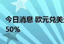 今日消息 欧元兑美元EUR/USD日内涨幅达0.50%