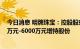 今日消息 明牌珠宝：控股股东、共同实际控制人拟以3000万元-6000万元增持股份