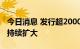 今日消息 发行超2000亿元，绿色金融债规模持续扩大